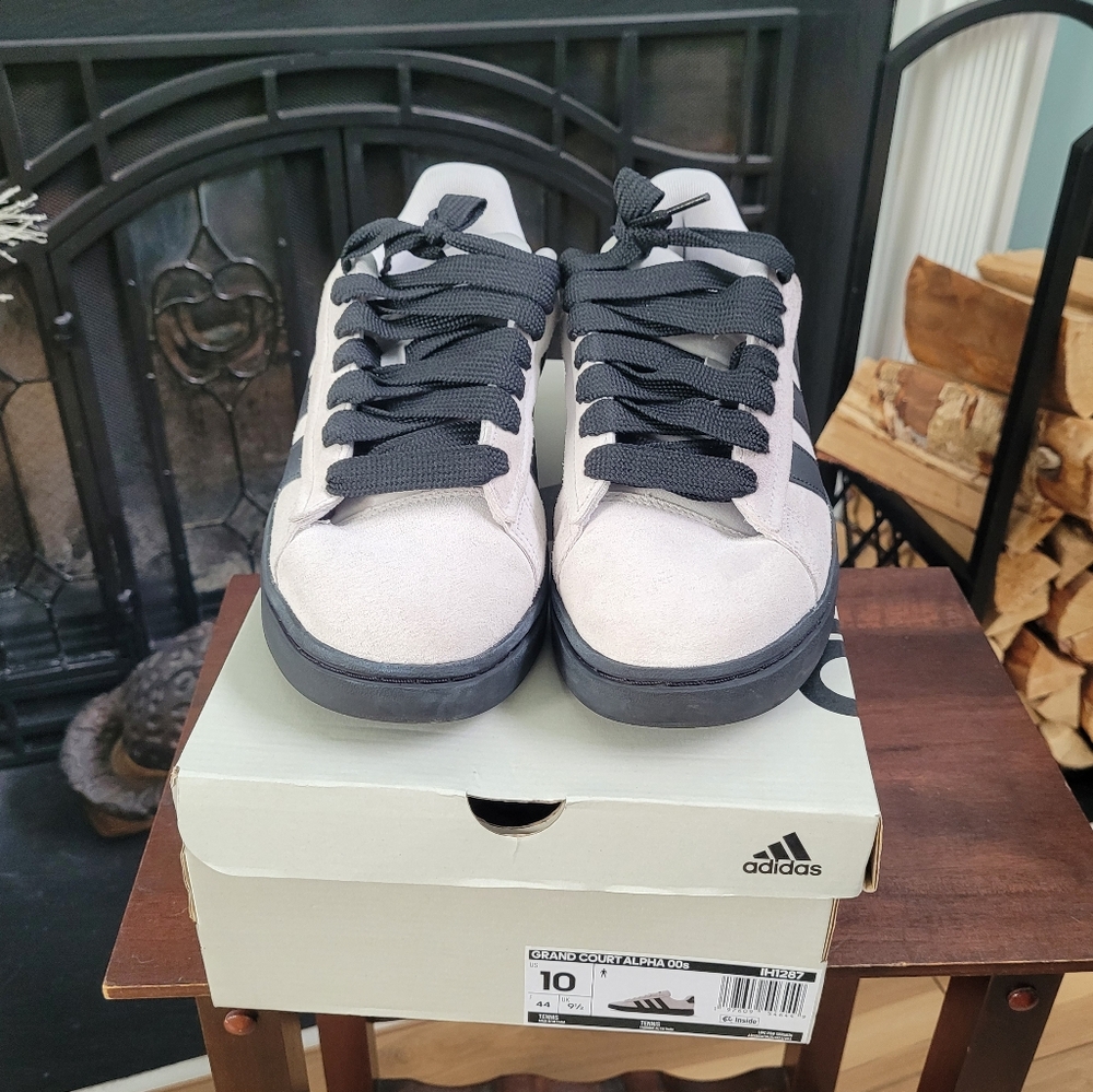 Adidas Grand Court Alpha (IH1287) Shoes Suede Grey Men's Size 10